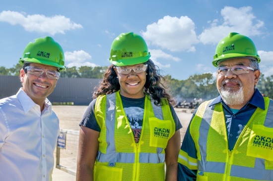 Staff from Okon Recycling Center in Dallas, TX