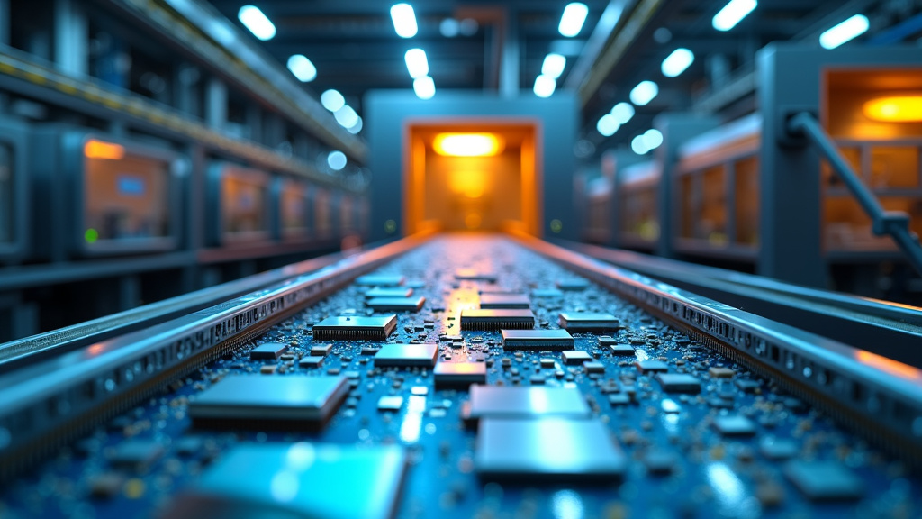 Close-up of an advanced recycling facility interior with metallic components and high-tech machinery